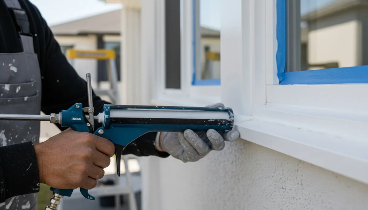 Professional caulking and sealing on Spokane, WA home exterior by expert house painters