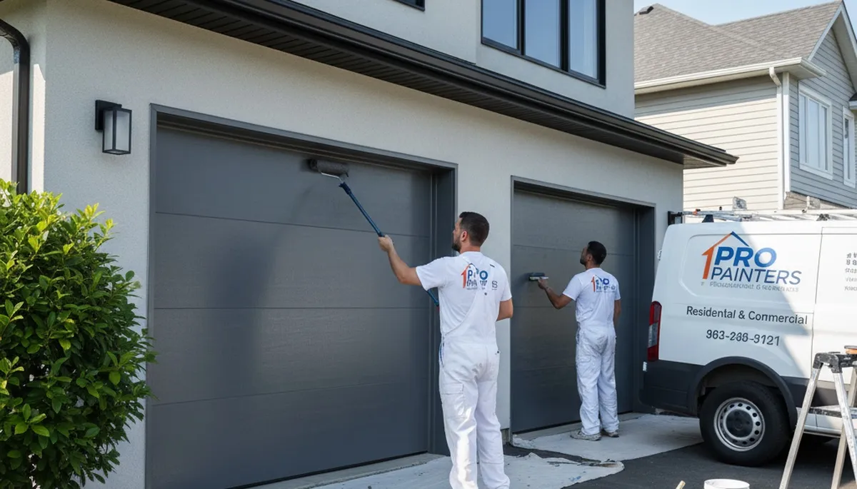 Professional garage door painting in Spokane, WA enhancing curb appeal with durable exterior finishes