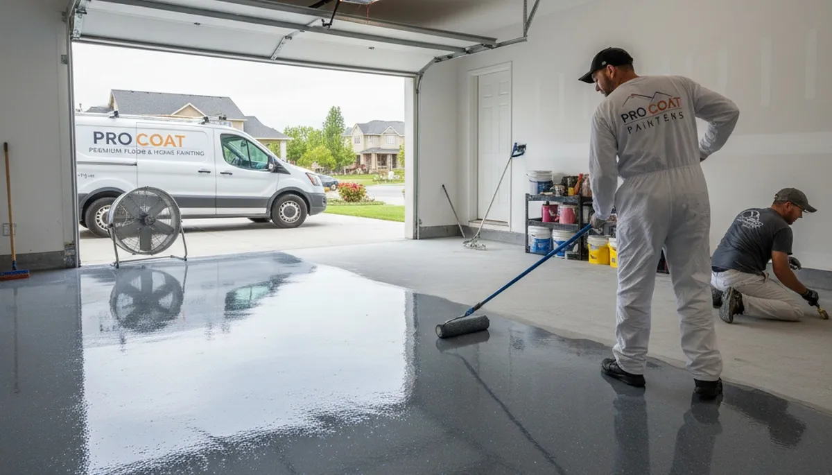 Professional epoxy garage floor coating in Spokane WA by local painting contractors