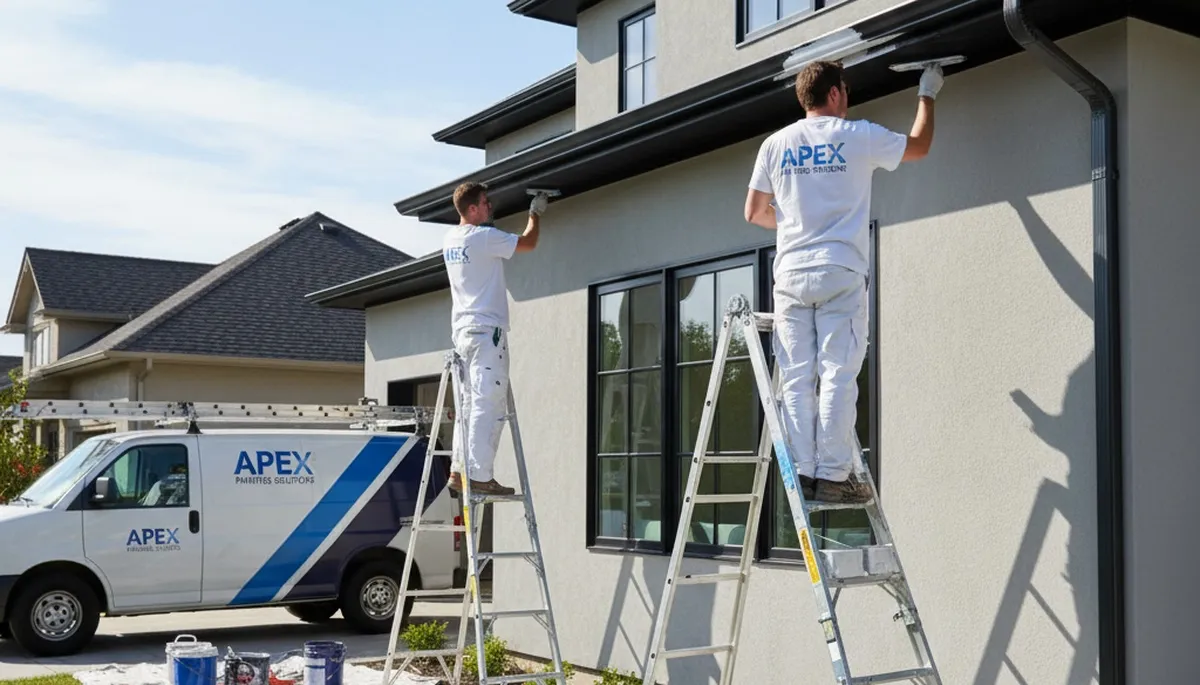 Professional gutter painting in Spokane, WA by expert house painters protecting metal gutters from rust