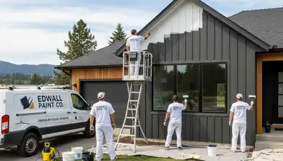 Professional house painters working on exterior home repainting in Spokane, WA